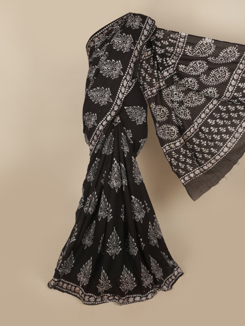 Pothys Black Pure Cotton Saree
