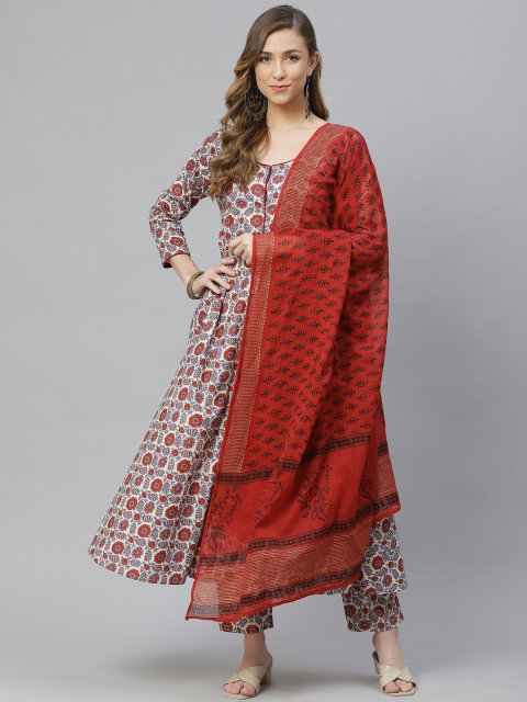 aayusika Women Cream-Coloured Ethnic Motifs Printed Tiered Kurta with Trousers & With Dupatta
aayusika Women Cream-Coloured Ethnic Motifs Printed Tiered Kurta with Trousers & With Dupatta