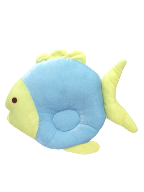 Spiky Infant Kids Blue & Green Colourblocked Fish Shaped Pillow