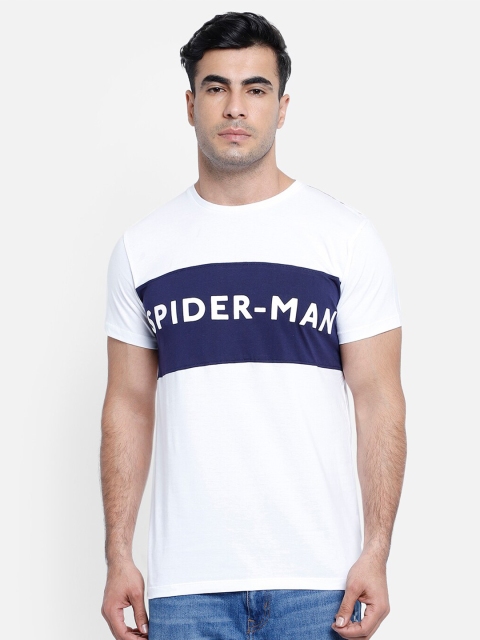 Free Authority Men Multicoloured Blue Typography Printed Pure CottonPure Cotton T-shirt, White
