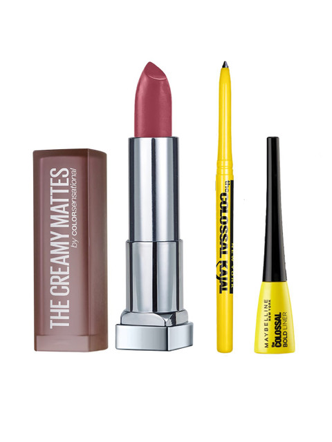 Maybelline Set of Colossal Bold Liner-Colossal Kajal-Creamy Matte Lipstick - 660, Black
Maybelline Set of Colossal Bold Liner-Colossal Kajal-Creamy Matte Lipstick - 660, Black