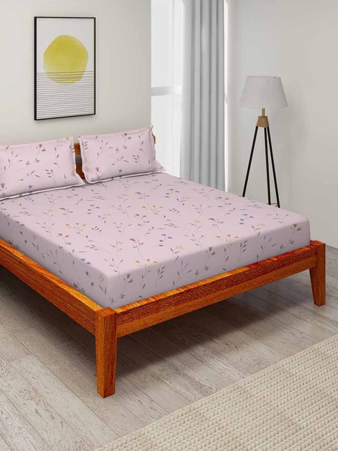 Duroflex Unisex Purple Floral Printed 104 TC Cotton 1 King Bedsheet with 2 Pillow Covers, Pink
Duroflex Unisex Purple Floral Printed 104 TC Cotton 1 King Bedsheet with 2 Pillow Covers, Pink