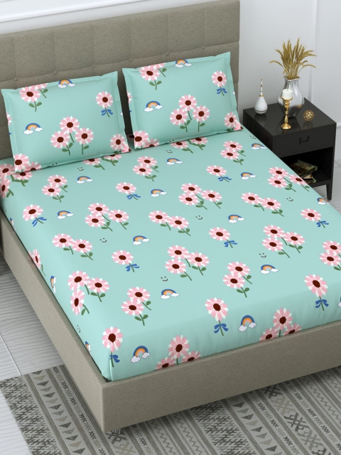 DREAM WEAVERZ Green 100% Glazed Cotton Floral Printed Queen Bedsheet With 2 Pillow Covers
DREAM WEAVERZ Green 100% Glazed Cotton Floral Printed Queen Bedsheet With 2 Pillow Covers