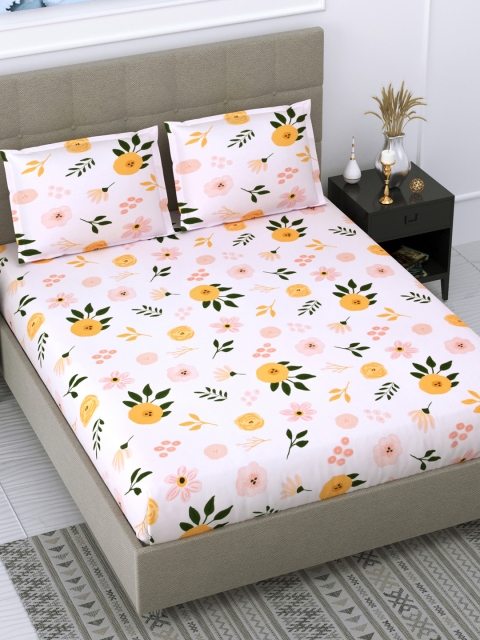 DREAM WEAVERZ Cream-Coloured & Yellow Floral Queen Bedsheet with 2 Pillow Covers
DREAM WEAVERZ Cream-Coloured & Yellow Floral Queen Bedsheet with 2 Pillow Covers