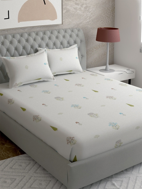 EverHOME Cream-Coloured & Blue Ethnic Motifs 300 TC King Bedsheet with 2 Pillow Covers
EverHOME Cream-Coloured & Blue Ethnic Motifs 300 TC King Bedsheet with 2 Pillow Covers