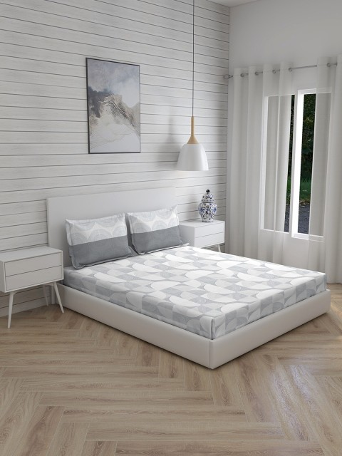 Boutique Living India Grey & White 120 TC Cotton Queen Bedsheet with 2 Pillow Covers
Boutique Living India Grey & White 120 TC Cotton Queen Bedsheet with 2 Pillow Covers