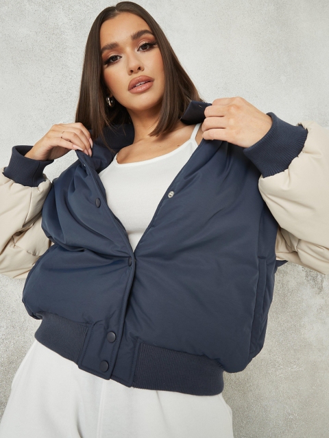 Missguided Women Navy Blue & Cream-Coloured Chicago Back Printed Varsity Jacket
Missguided Women Navy Blue & Cream-Coloured Chicago Back Printed Varsity Jacket