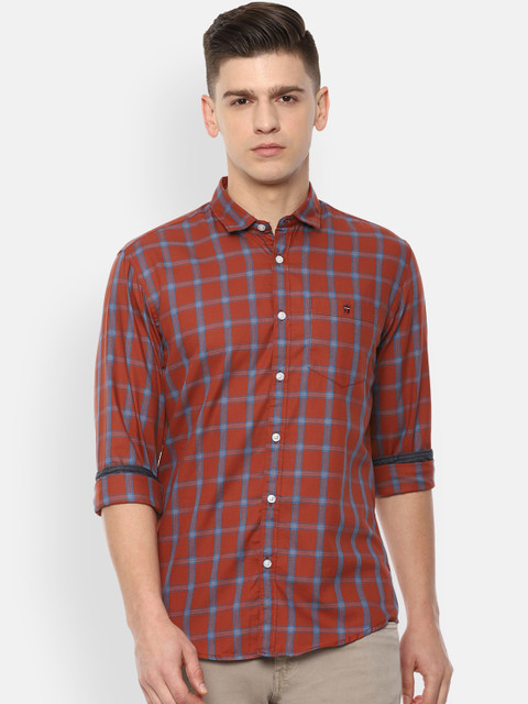 Louis Philippe Jeans Men Maroon & Navy Blue Slim Fit Opaque Pure Cotton Casual Shirt
Louis Philippe Jeans Men Maroon & Navy Blue Slim Fit Opaque Pure Cotton Casual Shirt
