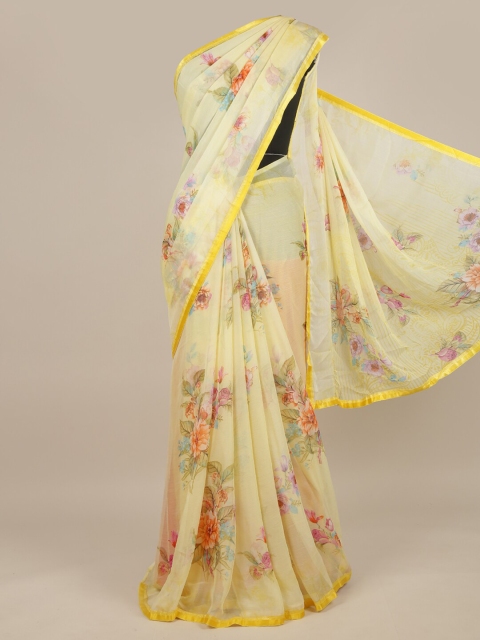Pothys Yellow Floral Saree