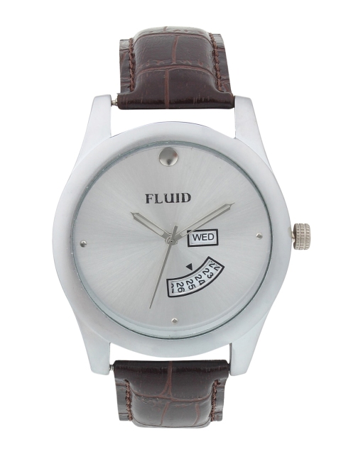 FLUID Men Silver-Toned Dial & Brown Leather Textured Straps Analogue Watch FL21-720-SL01
FLUID Men Silver-Toned Dial & Brown Leather Textured Straps Analogue Watch FL21-720-SL01
