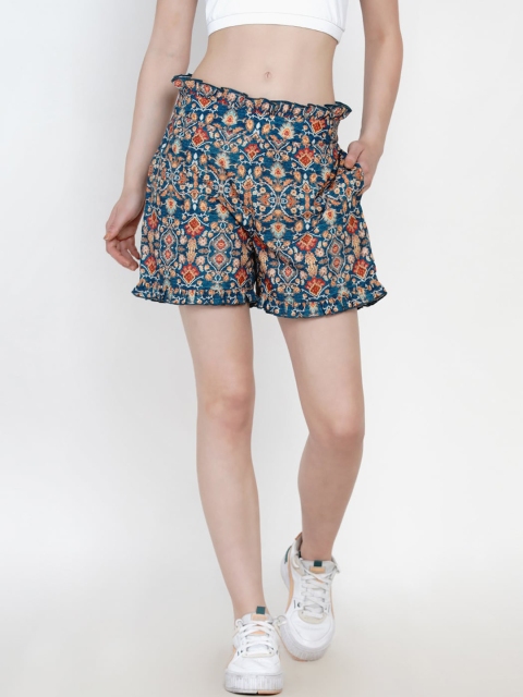 Texco Women Multicoloured Floral Printed Regular Shorts, Multi