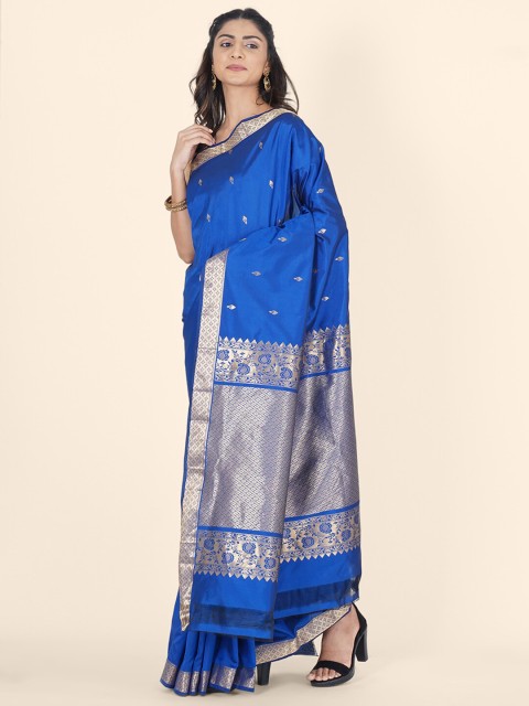 Bangalore Silk Emporium Blue & Gold-Toned Woven Design Zari Silk Blend Kanjeevaram Saree
Bangalore Silk Emporium Blue & Gold-Toned Woven Design Zari Silk Blend Kanjeevaram Saree
