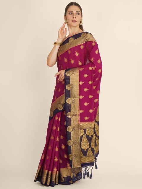 Bangalore Silk Emporium Purple & Black Woven Design Zari Linen Blend Kanjeevaram Saree
Bangalore Silk Emporium Purple & Black Woven Design Zari Linen Blend Kanjeevaram Saree