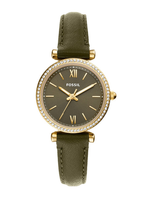 Fossil Women Olive Green Embellished Dial & Leather Straps Analogue Watch ES5113
Fossil Women Olive Green Embellished Dial & Leather Straps Analogue Watch ES5113