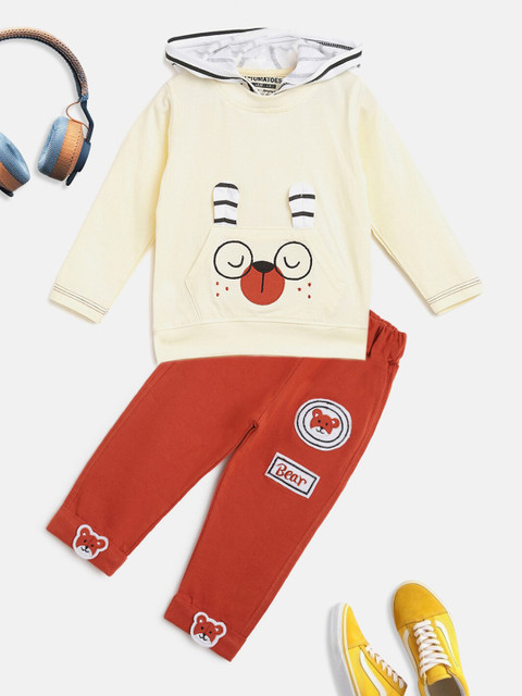 Lil Tomatoes Unisex Kids Cream-Coloured & Rust Printed T-shirt with Pyjamas 
Lil Tomatoes Unisex Kids Cream-Coloured & Rust Printed T-shirt with Pyjamas