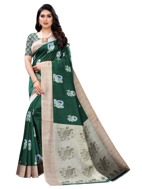 MOKSHA DESIGNS Green & Cream-Coloured Ethnic Motifs Pure Silk Handloom Banarasi Saree
MOKSHA DESIGNS Green & Cream-Coloured Ethnic Motifs Pure Silk Handloom Banarasi Saree
