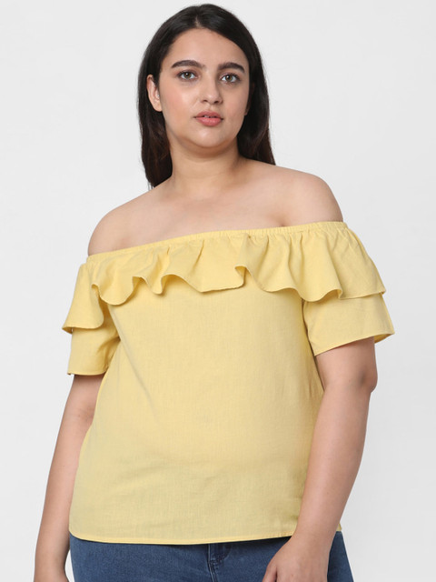 Vero Moda Yellow Off-Shoulder Plus Size Regular Top 
Vero Moda Yellow Off-Shoulder Plus Size Regular Top