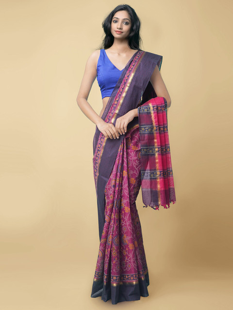 Unnati Silks Women Pink & Purple Pure Vrinda Mangalagiri Cotton Sustainable Saree
Unnati Silks Women Pink & Purple Pure Vrinda Mangalagiri Cotton Sustainable Saree