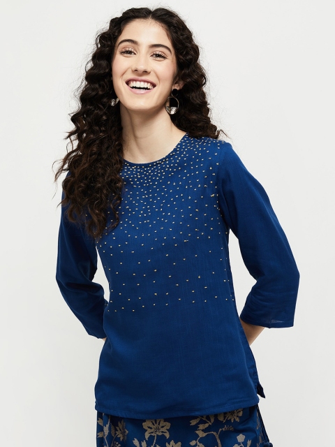 max Blue Georgette Regular Top