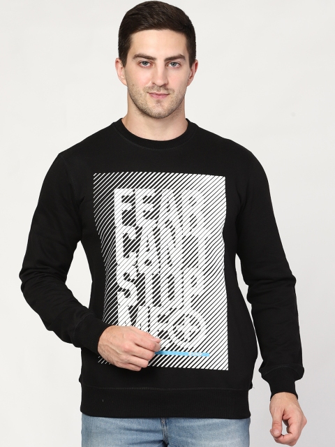STROP Men Black Printed Sweatshirt