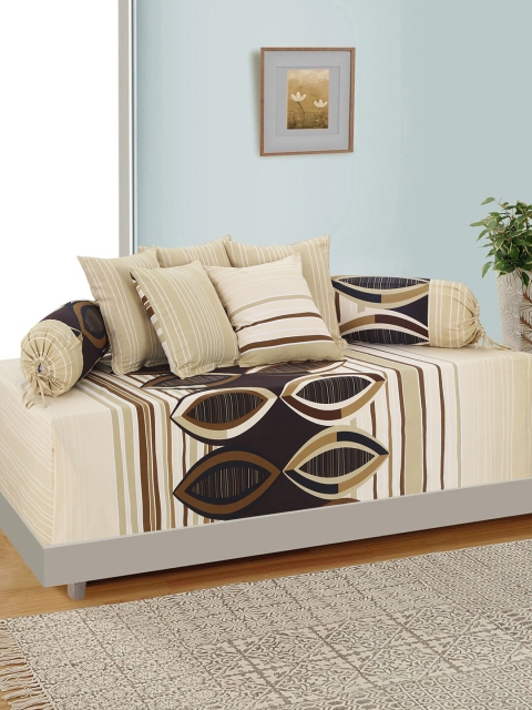 Salona Bichona Set Of 8 Brown & Beige Printed Cotton Bedsheet With Bolster & Cushion Covers
Salona Bichona Set Of 8 Brown & Beige Printed Cotton Bedsheet With Bolster & Cushion Covers