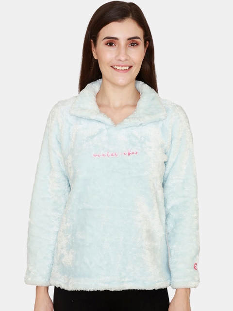 Zivame Women Blue Sweatshirt