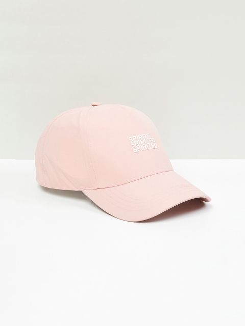 max Women Pink & White Printed Baseball Cap
