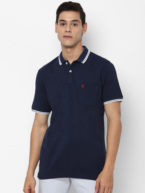Allen Solly Men Navy Blue Polo Collar Pockets Pure Cotton T-shirt 
Allen Solly Men Navy Blue Polo Collar Pockets Pure Cotton T-shirt