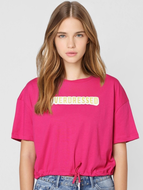 ONLY Women Pink & Yellow Typography Printed Polo Collar Extended Sleeves Cotton T-shirt
ONLY Women Pink & Yellow Typography Printed Polo Collar Extended Sleeves Cotton T-shirt