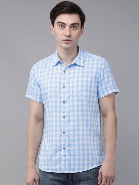 BEAT LONDON by PEPE JEANS Men Blue & White MAX SS IP Slim Fit Checked Pure Cotton Shirt
BEAT LONDON by PEPE JEANS Men Blue & White MAX SS IP Slim Fit Checked Pure Cotton Shirt