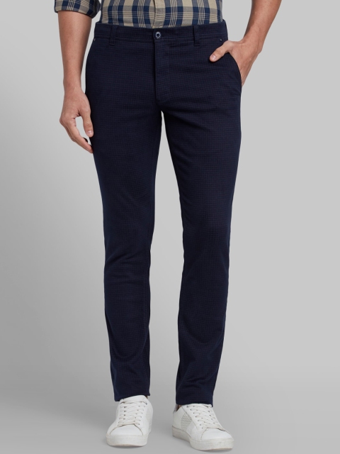 Parx Men Blue Tapered Fit Trousers