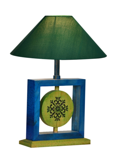 ExclusiveLane Green & Blue Hand-painted & Engraved Sheesham Wooden Lamp with Lamp Shade
ExclusiveLane Green & Blue Hand-painted & Engraved Sheesham Wooden Lamp with Lamp Shade