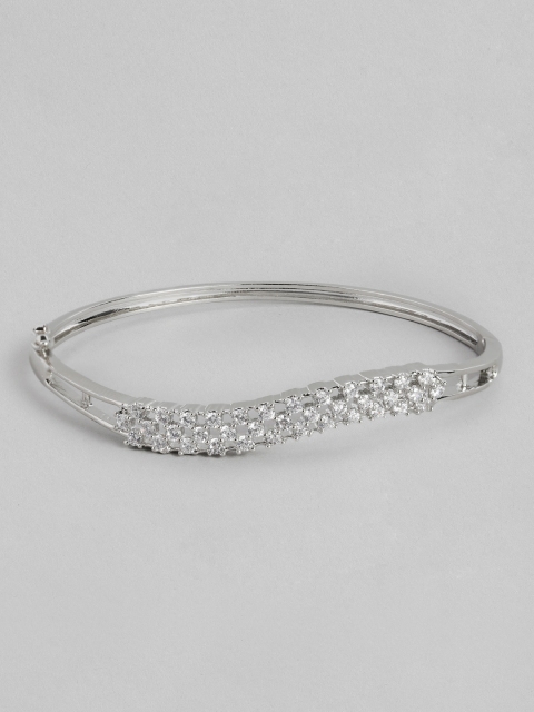 Peora Women White Silver Plated American Diamond Cubic Zirconia Bangle-Style Bracelet
Peora Women White Silver Plated American Diamond Cubic Zirconia Bangle-Style Bracelet
