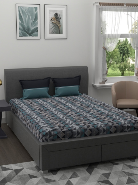 Trident Blue Geometric Pure Cotton 120 TC Double Queen Bedsheet with 2 Pillow Covers
Trident Blue Geometric Pure Cotton 120 TC Double Queen Bedsheet with 2 Pillow Covers