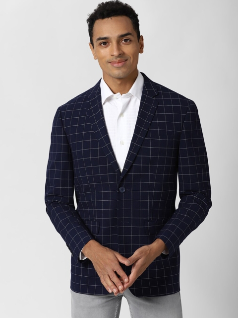Peter England Elite Men Navy Blue & White Checked Single-Breasted Slim-Fit Formal Blazer
Peter England Elite Men Navy Blue & White Checked Single-Breasted Slim-Fit Formal Blazer
