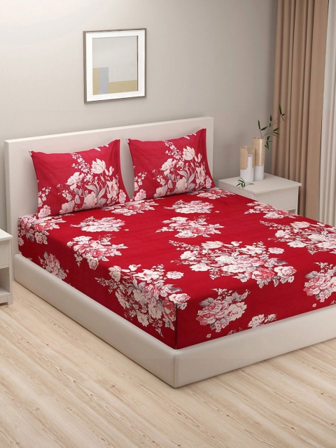 VRINDA Red & White Floral Printed Cotton 180 TC King Bedsheet with 2 Pillow Covers
VRINDA Red & White Floral Printed Cotton 180 TC King Bedsheet with 2 Pillow Covers