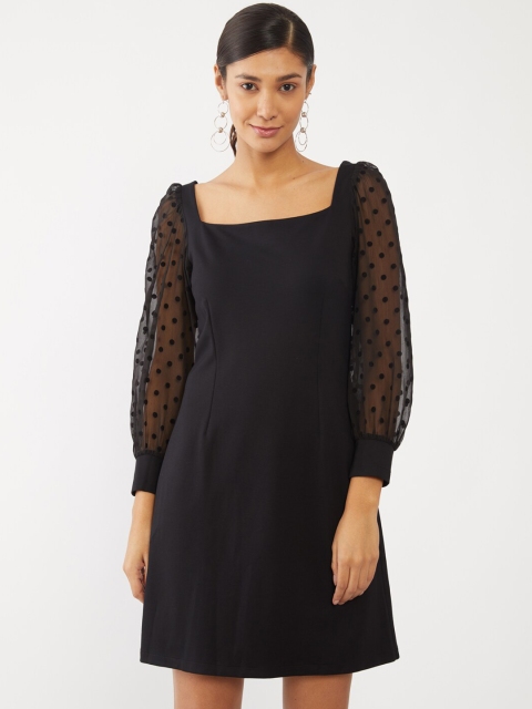Zink London Black A-Line Dress