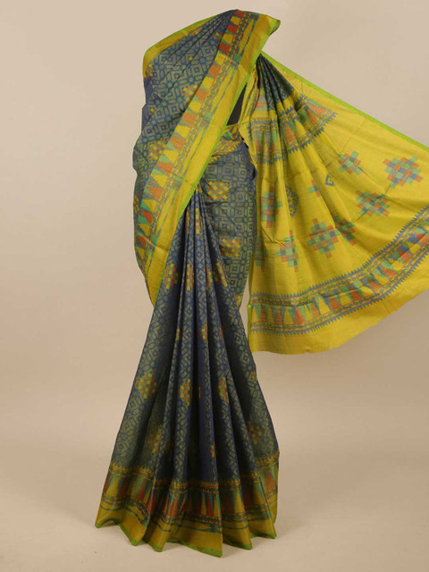 Pothys Blue & Grey Ethnic Motifs Jute Silk Saree 
Pothys Blue & Grey Ethnic Motifs Jute Silk Saree