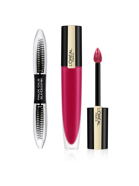 LOreal Paris Set Of Rouge Signature Liquid Lip Ink-114 & Faux Cils Super Star Mascara, Black
LOreal Paris Set Of Rouge Signature Liquid Lip Ink-114 & Faux Cils Super Star Mascara, Black