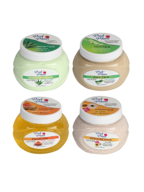 Pink Plums Set of 4 Facial Kit - Face & Body Massage Creams Face & Body Face Pack, Multi
Pink Plums Set of 4 Facial Kit - Face & Body Massage Creams Face & Body Face Pack, Multi