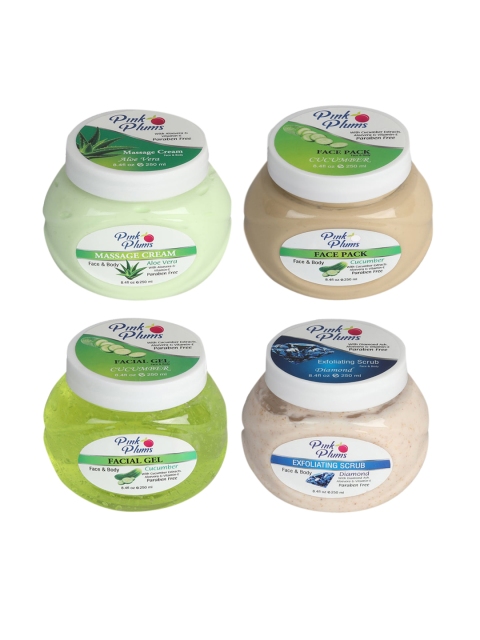 Pink Plums Set of 4 Facial Kit - Face & Body Massage Creams Face & Body Face Pack, Multi
Pink Plums Set of 4 Facial Kit - Face & Body Massage Creams Face & Body Face Pack, Multi
