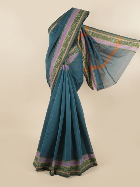 Pothys Blue & Purple Pure Cotton Saree