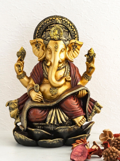 Home Centre Gold-Toned & Brown Dhyana Polyresin Sitting Ganesha Posture Figurine Showpiece
Home Centre Gold-Toned & Brown Dhyana Polyresin Sitting Ganesha Posture Figurine Showpiece