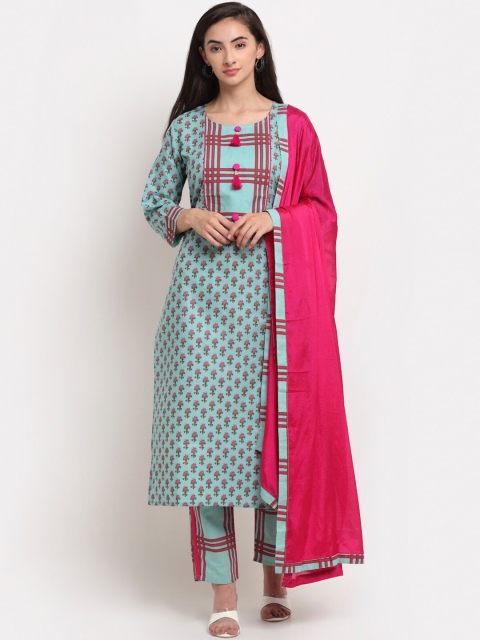 GoSriKi Women Blue Ethnic Motifs Printed Regular Kurti with Dhoti Pants & With Dupatta
GoSriKi Women Blue Ethnic Motifs Printed Regular Kurti with Dhoti Pants & With Dupatta