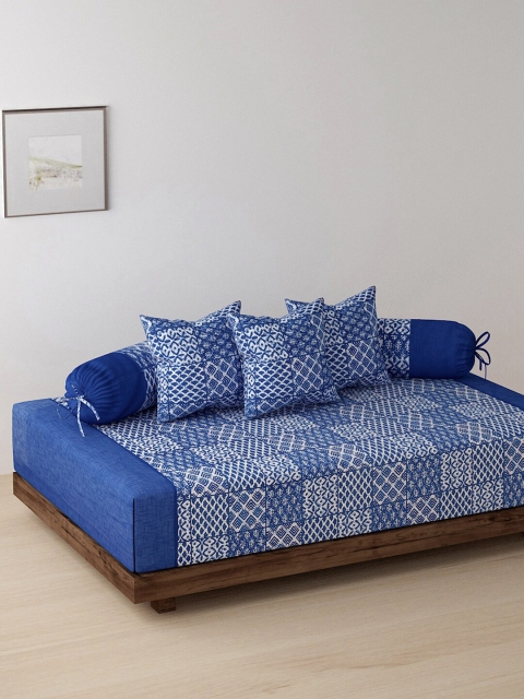 Rajasthan Decor 6 Pc Blue & White Printed Cotton Bedsheet With Bolster & Cushion Covers
Rajasthan Decor 6 Pc Blue & White Printed Cotton Bedsheet With Bolster & Cushion Covers