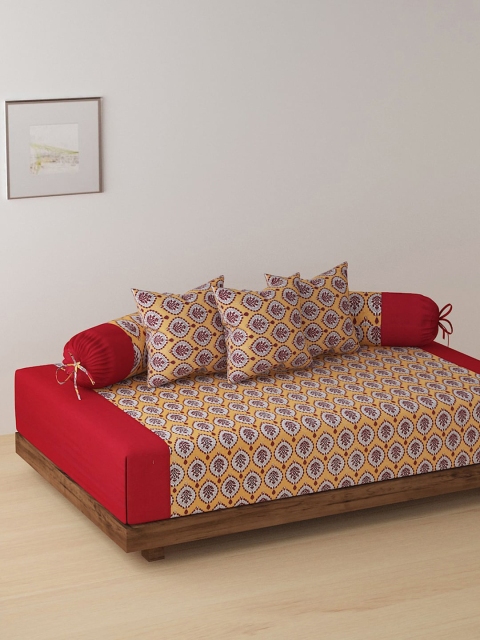Rajasthan Decor Set Of 6 Red & Yellow Printed Cotton Bedsheet With Bolster & Cushion Covers
Rajasthan Decor Set Of 6 Red & Yellow Printed Cotton Bedsheet With Bolster & Cushion Covers