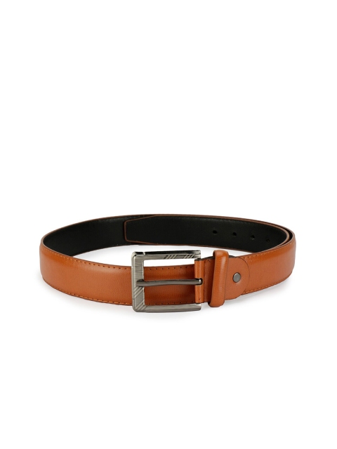 ZEVORA Men Tan Solid PU Belt