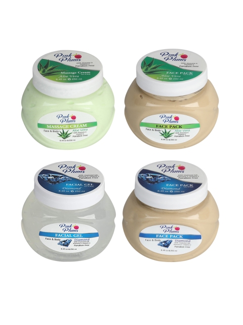 PINK PLUMS Unisex Aloevera Massage Cream, Face Pack, Diamond Gel & Diamond Scrub Combo, Multi
PINK PLUMS Unisex Aloevera Massage Cream, Face Pack, Diamond Gel & Diamond Scrub Combo, Multi