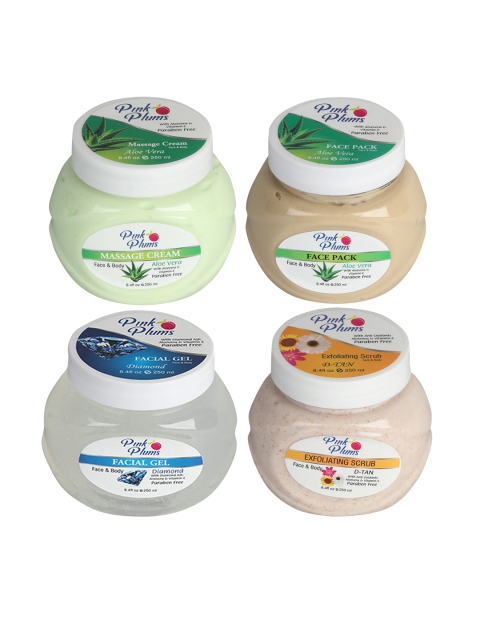 Pink Plums Set of 4 Facial Kit - Face & Body Massage Creams Face & Body Face Pack, Multi
Pink Plums Set of 4 Facial Kit - Face & Body Massage Creams Face & Body Face Pack, Multi
