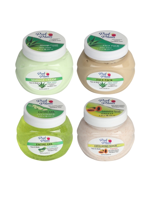Pink Plums Set of 4 Facial Kit - Face & Body Massage Creams Face & Body Face Pack, Multi
Pink Plums Set of 4 Facial Kit - Face & Body Massage Creams Face & Body Face Pack, Multi
